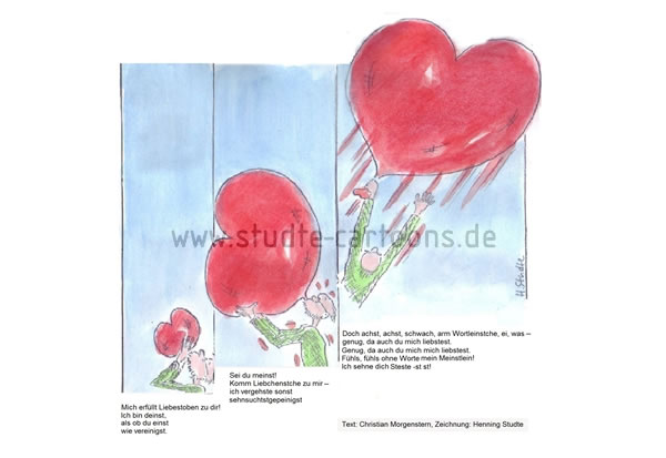 Mich erfülllt Liebestoben zu dir, Liebeslyrik, humoristische Lyrik, Poesiealbum, Christian Morgenstern, Frühlingsgefühle